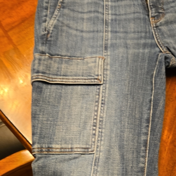 White House Black Market Jeans High Rise Boot Cut Size 8 with Gold Accent Belt - Picture 6 of 9